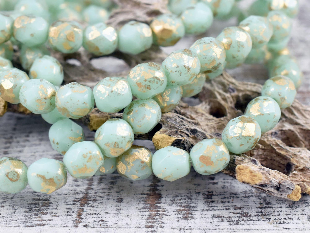 Old Turquoise Beads for Jewelry Making Gemstone 4mm Round Green