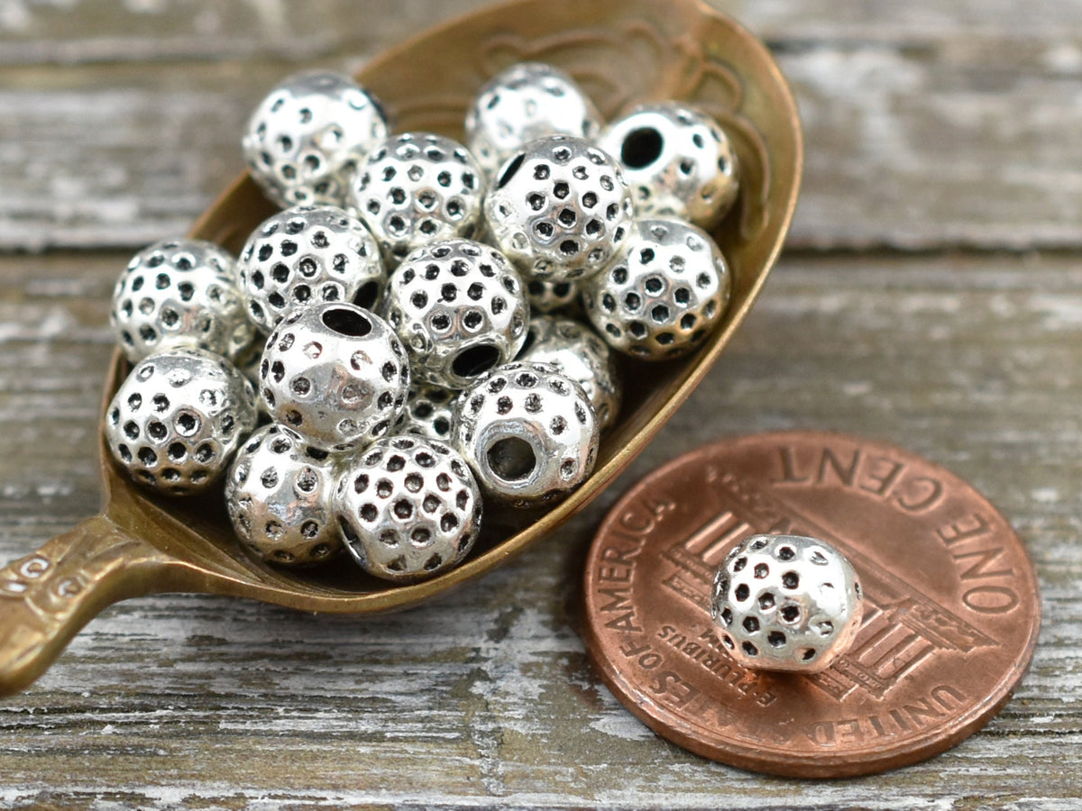 Metal Beads - Large Hole Beads - Spacer Beads - 7mm Spacer Bead - Silver Spacers - Metal Spacers - 20pcs - (5117) Czech Glass Beads by GR8BEADS - The