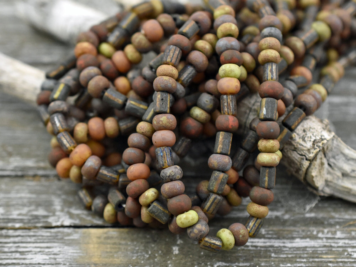 6/0 Aged Demeter Tube Picasso Mix (1/4 Kilo) - Bon Beads