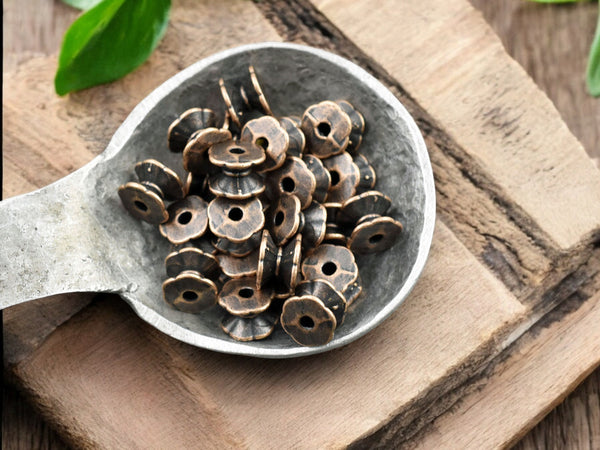 *50* 7x5mm Antique Copper Double Sided Bead Caps