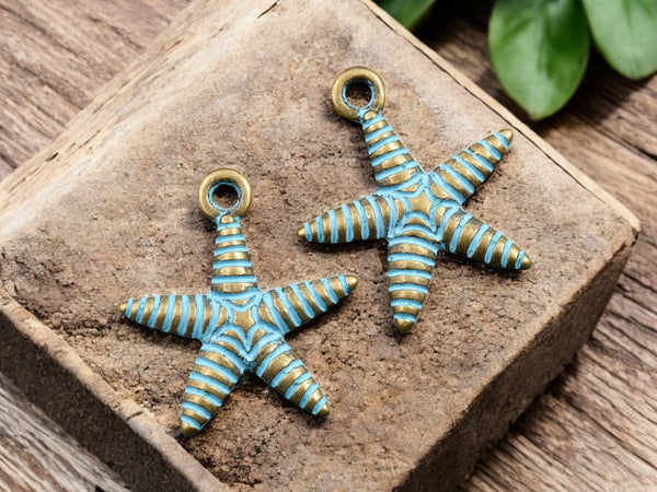 *10* 21x19mm Copper Patina Starfish Charms