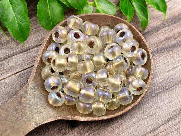 50G Bronze Lined Crystal AB Czech 2/0 Seed Beads