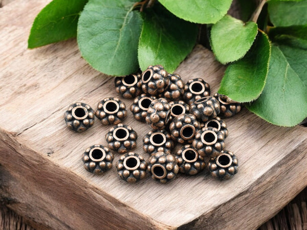 *100* 6x4mm Antique Copper Rondelle Spacer Beads