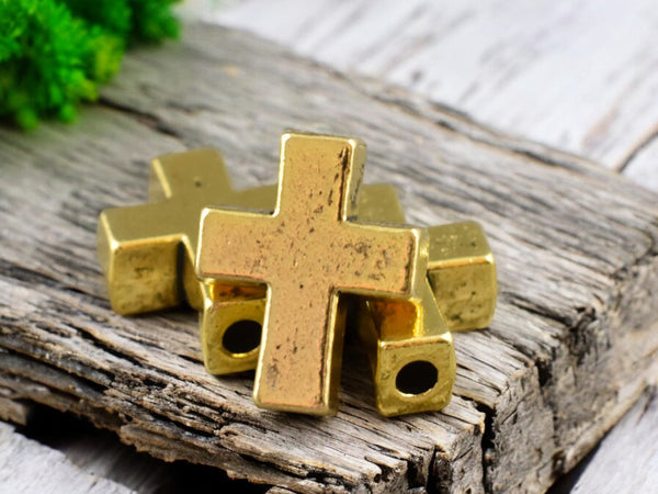 *20* 15x12mm Antique Gold Cross Beads