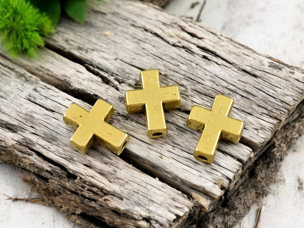 *20* 15x12mm Antique Gold Cross Beads