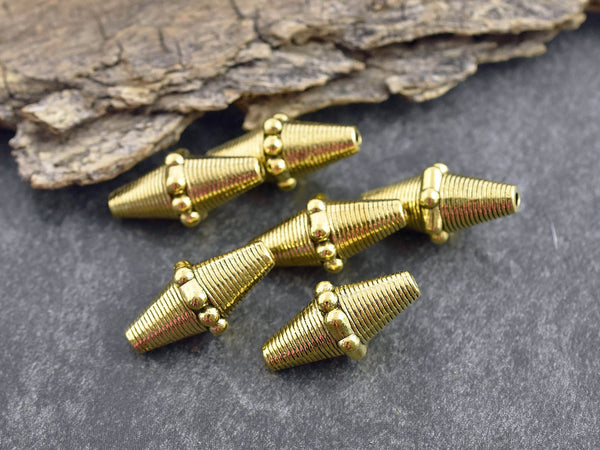 *10* 22x10mm Antique Gold Bicone Beads