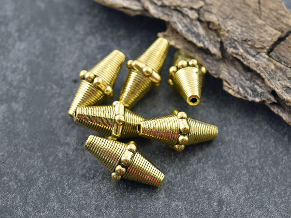 *10* 22x10mm Antique Gold Bicone Beads