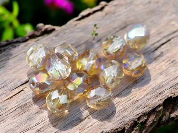 Crystal Celsian Fire Polished Round Beads - 8mm or 10mm