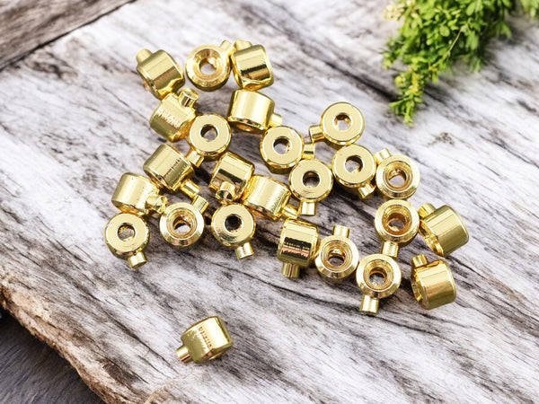 *50* 14K Gold Plated Brass One Touch Crimp Stopper Beads