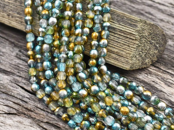 Teal Topaz Round Druk Beads -- Choose your size