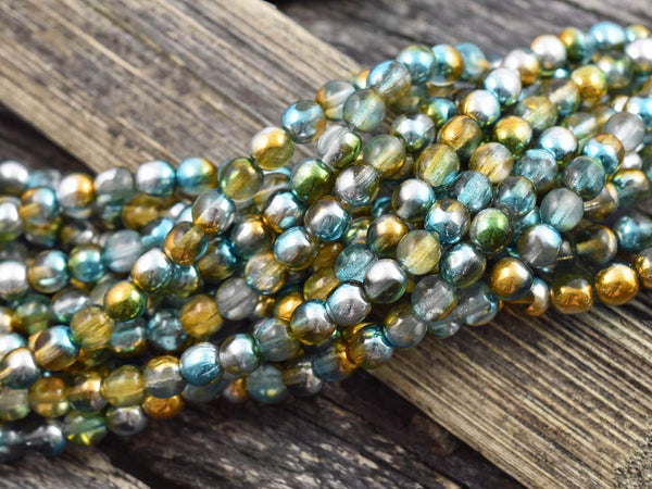 Teal Topaz Round Druk Beads -- Choose your size