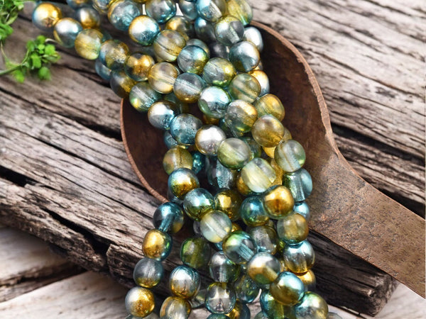 Teal Topaz Round Druk Beads -- Choose your size