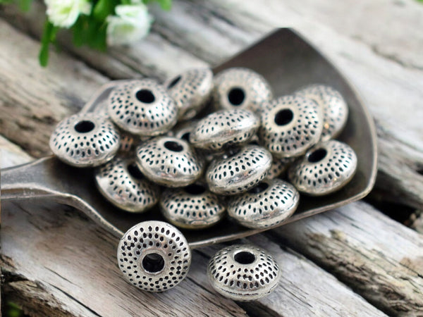 *50* 8x3mm Antique Silver Rondelle Spacer Beads