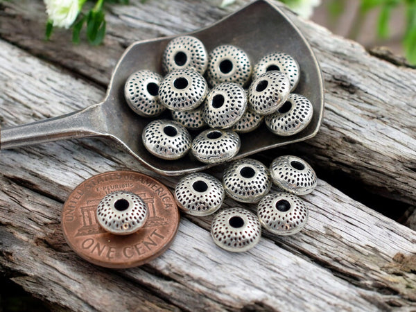 *50* 8x3mm Antique Silver Rondelle Spacer Beads