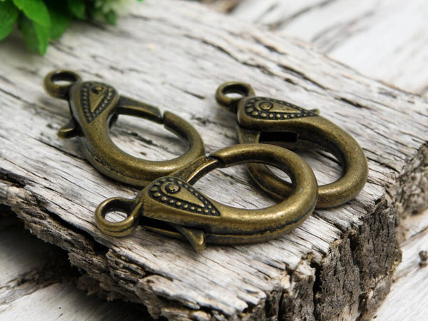 *10* 31x16mm Antique Bronze Lobster Clasps