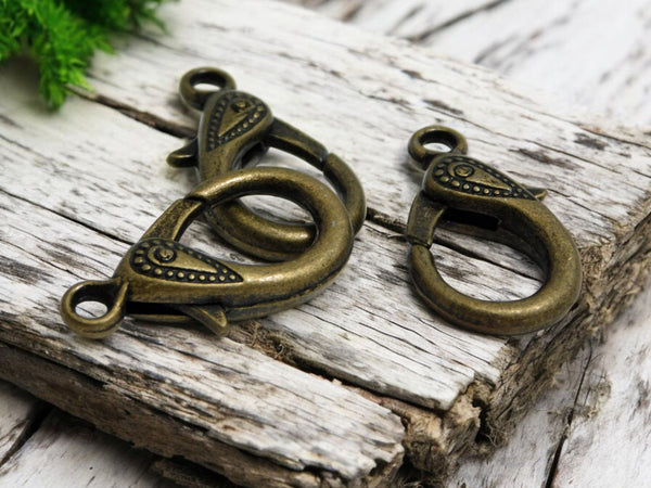 *10* 31x16mm Antique Bronze Lobster Clasps