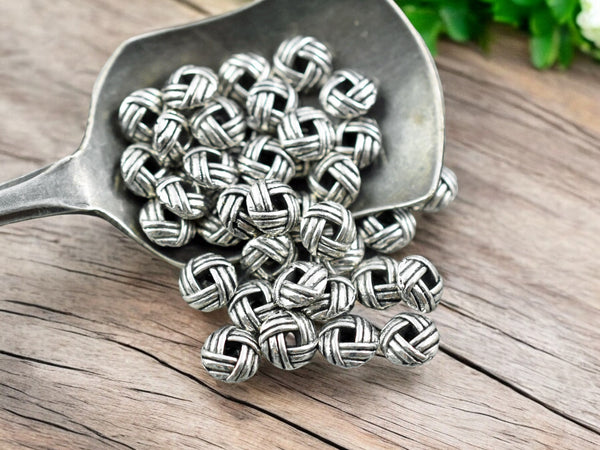 *100* 6mm Antique Silver Puffy Rondelle Spacer Beads