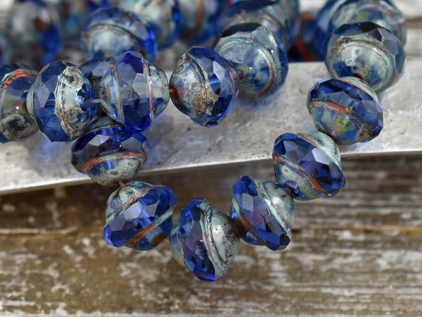 Sapphire Picasso Saturn Beads