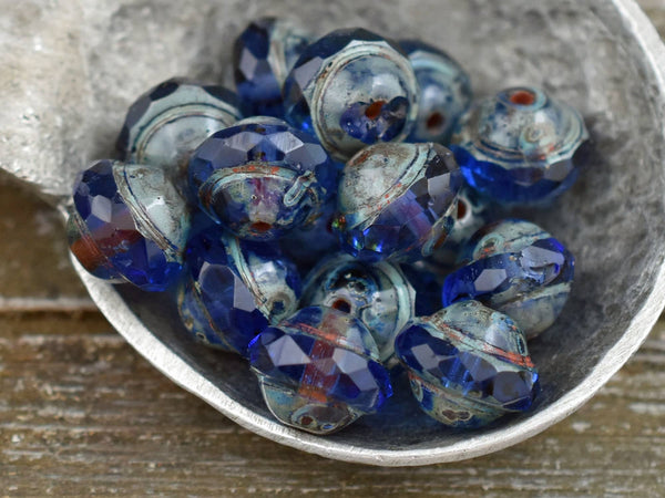 Sapphire Picasso Saturn Beads