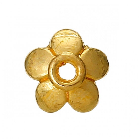 7mm Gold Flower Bead Caps -- Choose Your Quantity