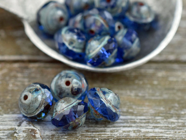 Sapphire Picasso Saturn Beads