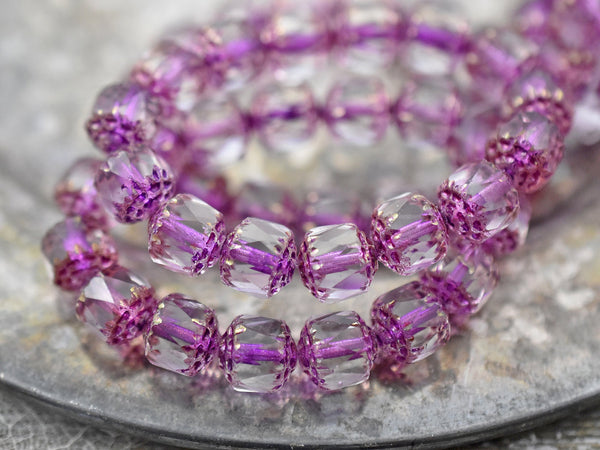 Pink Washed Crystal Luster Cathedral Beads -- Choose Your Size