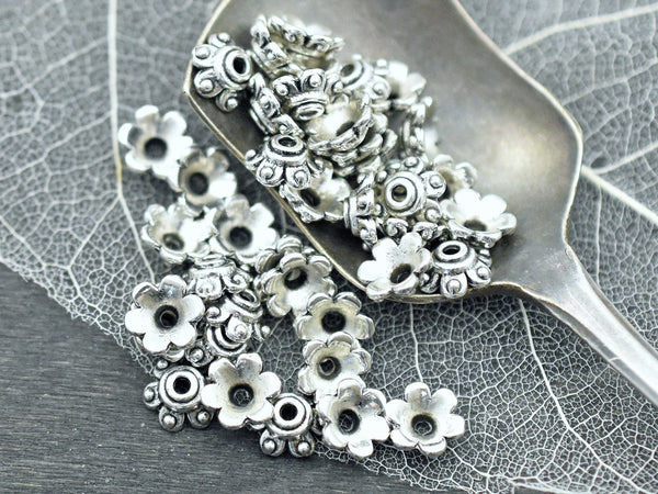 *300* 7mm Antique Silver Bead Caps (Copy)