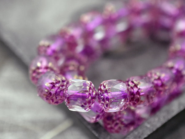 Pink Washed Crystal Luster Cathedral Beads -- Choose Your Size