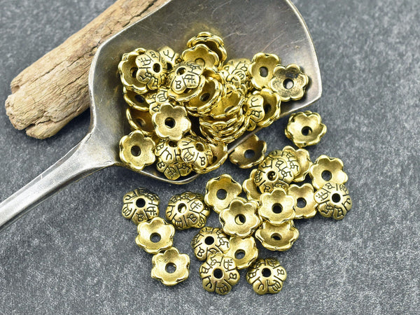 Bead Caps - 6mm Bead Cap - Gold Bead Cap - Flower Bead Caps - Metal Bead Caps - Metal Beads - Bead Findings - 250pcs - (6129)