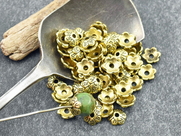 Bead Caps - 6mm Bead Cap - Gold Bead Cap - Flower Bead Caps - Metal Bead Caps - Metal Beads - Bead Findings - 250pcs - (6129)