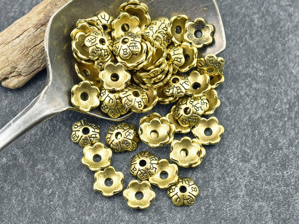 Bead Caps - 6mm Bead Cap - Gold Bead Cap - Flower Bead Caps - Metal Bead Caps - Metal Beads - Bead Findings - 250pcs - (6129)