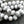 *15* 8mm Silver Washed Opaque White AB Fire Polished Cathedral Beads