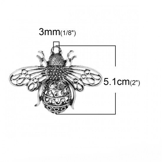 51x39mm Antique Silver Bee Pendant