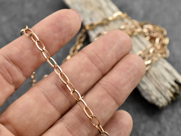 304 Rose Gold Stainless Steel Cable Chain 7x4mm