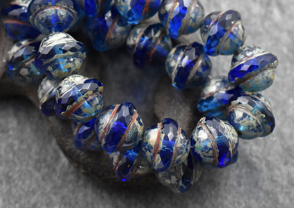 Sapphire Picasso Saturn Beads