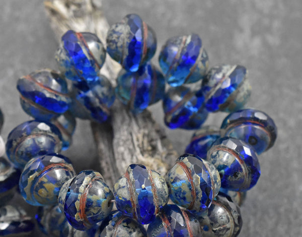 Sapphire Picasso Saturn Beads