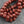 *20* 8mm Bronze Washed Varigated Red Large Hole Melon Beads