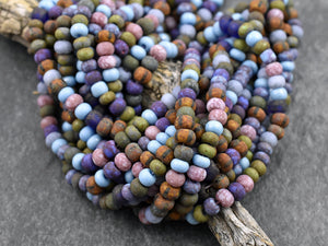 Picasso Beads - Large Seed Beads - 2/0 - Czech Glass Beads - Size 2 Beads - Aged Seed Beads - 6mm Beads - 19