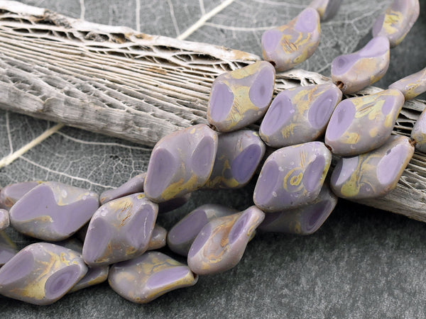 *11* 12x18mm Opaque Purple Travertine 2 Cut Diamond Beads