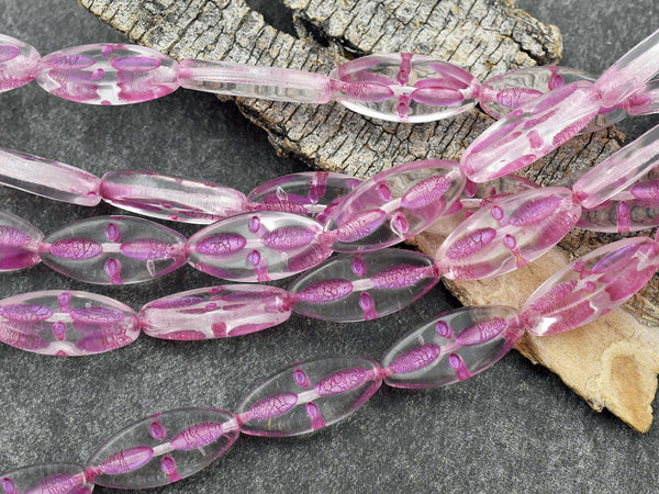 *10* 20x9mm Pink Washed Crystal Marquise Oval Beads