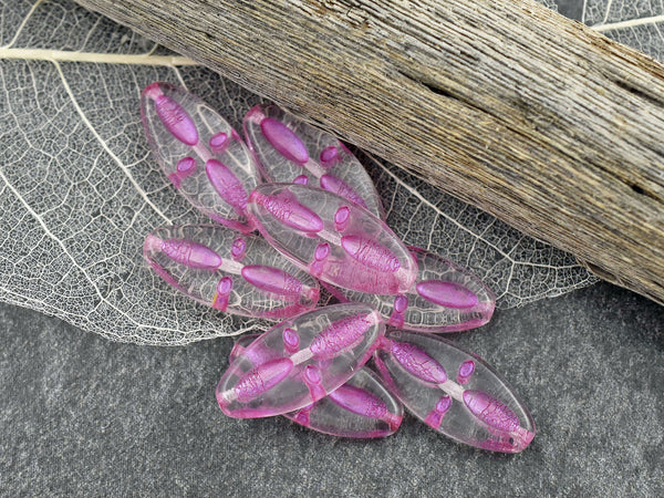 *10* 20x9mm Pink Washed Crystal Marquise Oval Beads