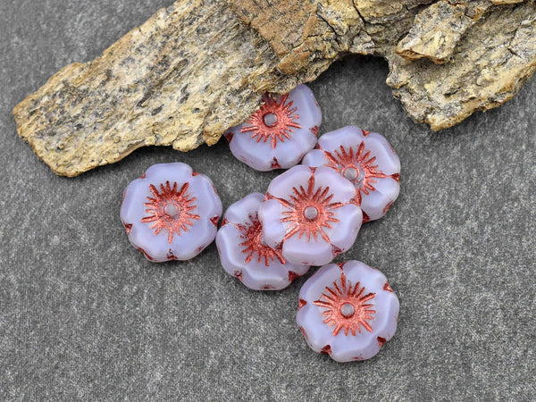 Flower Beads - Czech Glass Beads - Picasso Beads - Czech Glass Flowers - 12mm - 12pcs - (5412)