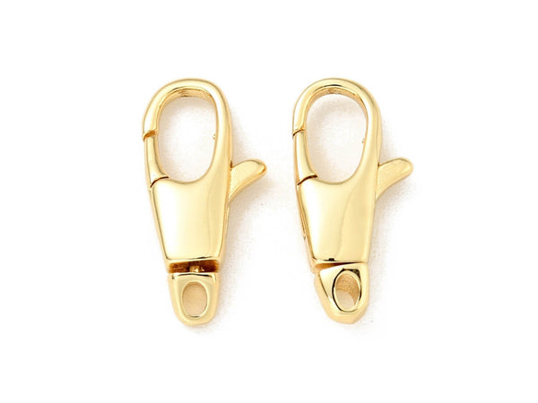 Swivel Lobster Clasp - Gold Lobster Clasp - Lobster Claw - Metal Clasps - 18k Gold Clasps - 5pcs - 15x7mm - (5144)