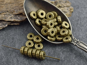 Metal Beads - Washer Beads - Antique Bronze Beads - Bronze Spacers - Spacer Beads - 50pcs - 8x3mm - (276)