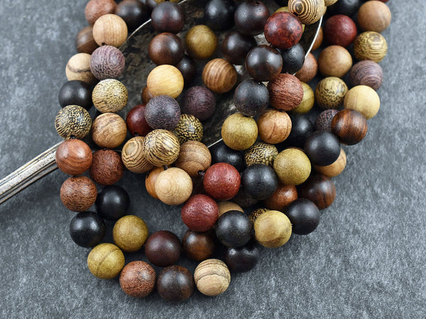 Sandalwood Beads - Natural Wood Beads - Jewelry Making Beads - Mala Beads - 16 inch strand - 6mm 8mm or 10mm