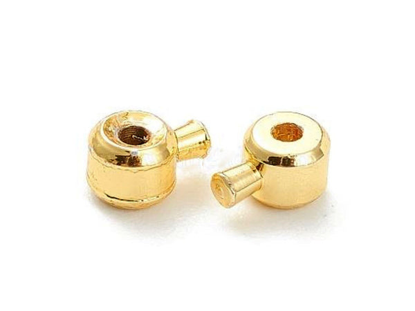 *50* 14K Gold Plated Brass One Touch Crimp Stopper Beads