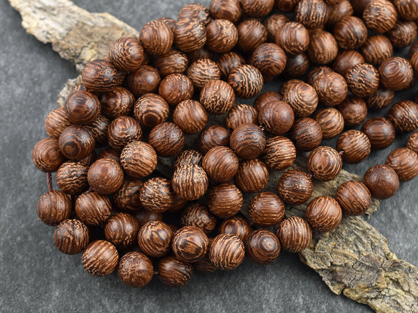 Wood Beads - Dragon Tree Beads - Jewelry Making Beads - Mala Beads - 16 inch strand - 6mm 8mm or 10mm