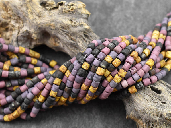 Bugle Beads - Aged Picasso Beads - Picasso Beads - Czech Glass Beads - Seed Beads - 4mm - 21" Strand - (2247)