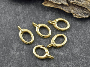 Spring Ring Clasp - Triggerless Lobster Clasp - 18k Gold Clasps - Gold Clasps - Metal Clasps - 5pcs - 19x9mm - (3562)