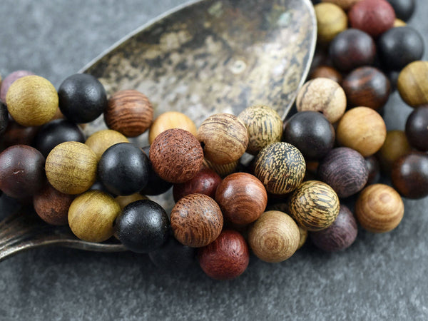 Sandalwood Beads - Natural Wood Beads - Jewelry Making Beads - Mala Beads - 16 inch strand - 6mm 8mm or 10mm